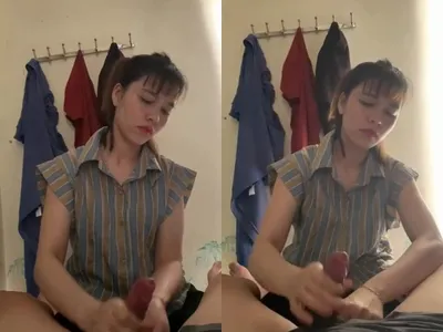 Anh trai đi vắng, ép vợ của anh trai sục cu xuất tinh